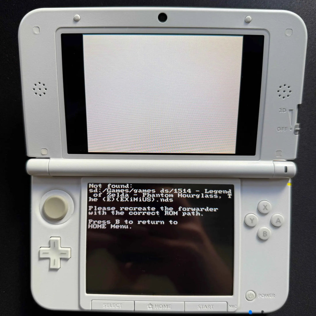 3DS Fehler starten DS Spiel auf Home Screen - 3DSRenew