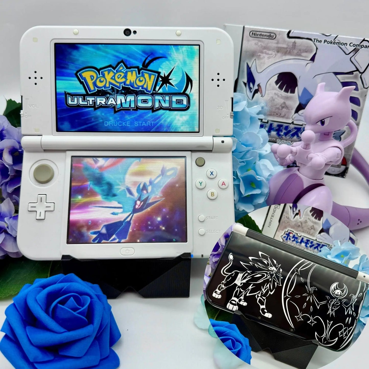New Nintendo 3DS Xl mit schwarzem Pokemon gehäuse