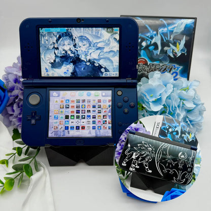 New 3DS XL Bla mit Pokemon plate, gemoddet von vitarenew.de