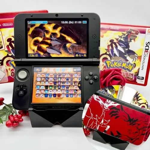 Nintendo 3DS XL black red Pokemon XY