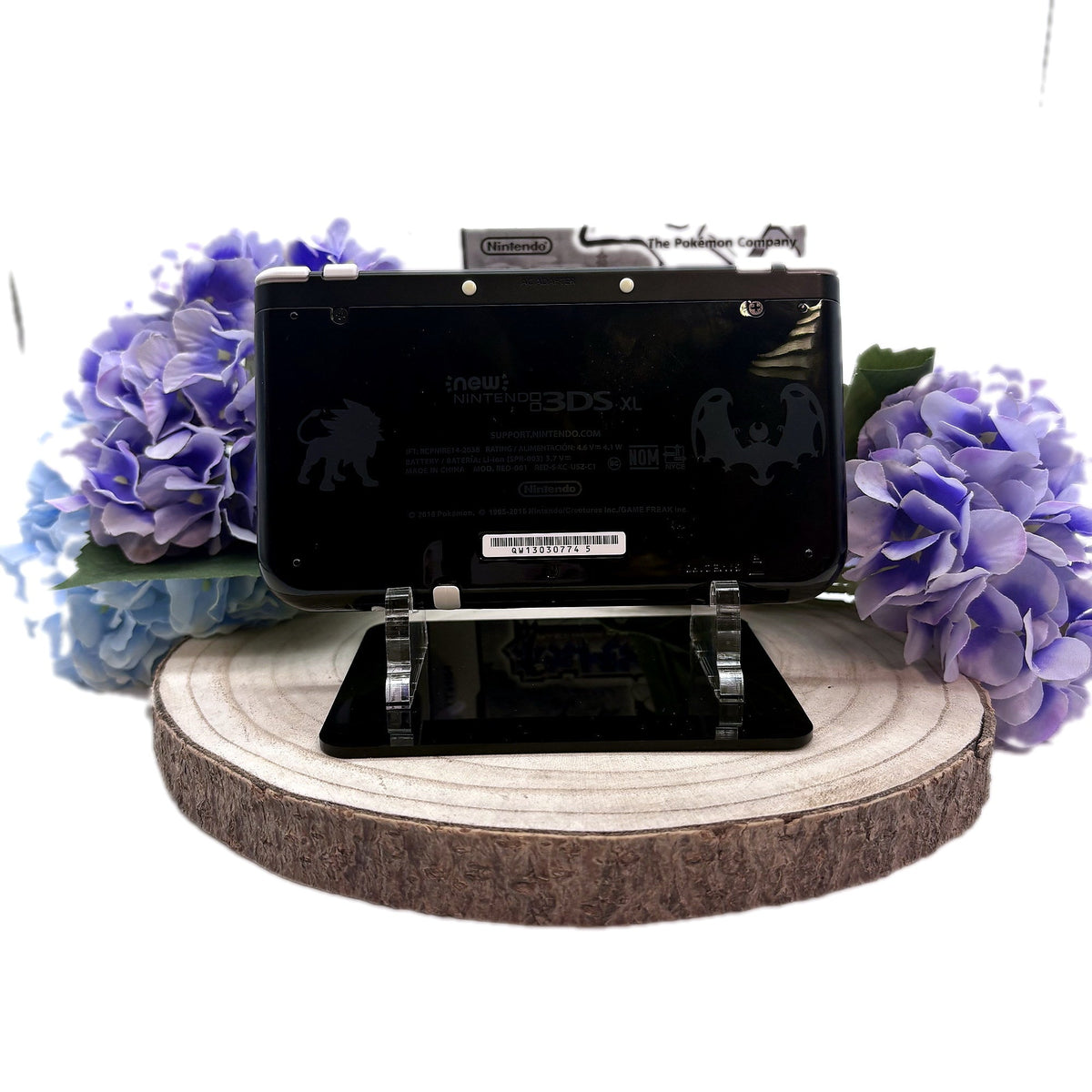 Custom New Nintendo 3DS XL Ruckseite Seriennummer weisser Hintergrund