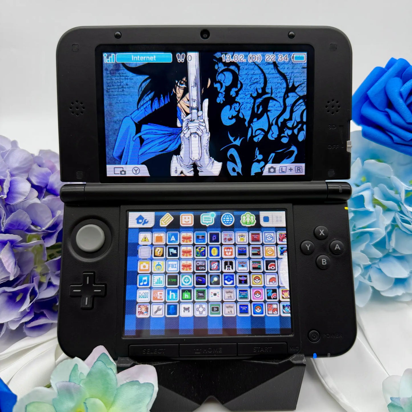 Nintendo 3DS XL black blue Smash Bros